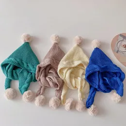 KAPS şapkaları çocuklar kız çocuk kış yün kapağı beanies çocuklar snood toddler örme kova şapka tığ işi