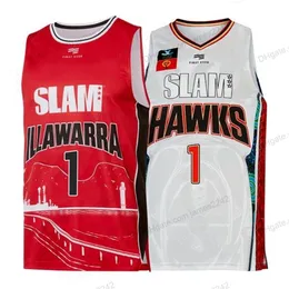 Nikivip Cheap Custom Lamelo Ball # 1 Slam Basketball Jersey Uomo Cucito Bianco Rosso Qualsiasi Taglia 2XS-5XL Nome o Numero Vintage