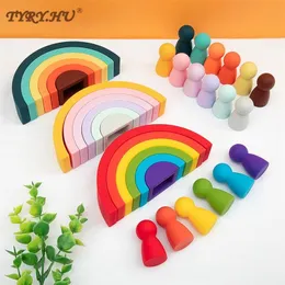 TYRY HU EST Rainbow Silicone Building Block Baby Teether BPA Gratis mjuka pedagogiska leksaker 220715