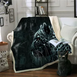 Blankets Tiger,Lion Thick Blanket Sofa Cover 3D Animal Wool Double Single Sherpa For Beds Manta Para