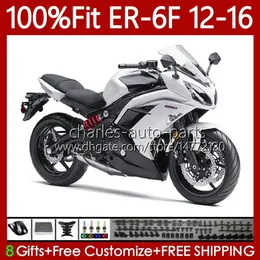 Corpo stampo ad iniezione per KAWASAKI NINJA 650R 650 R ER6 F ER 6F 2012-2016 Carrozzeria 136No.6 ER-6F ER6F Pearl White 12 13 14 15 16 650-R 2012 2013 2014 2015 2016 Kit carenatura OEM