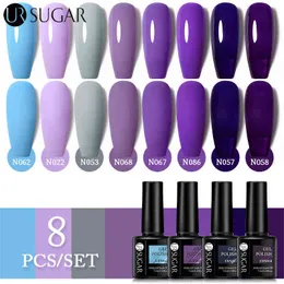 NXY Nail Gel Polish Set Purple Nude Soak Off Uv Varnishs per Manicure Need Cured Base Top Kit 0328