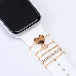 Luksusowe paski Dekoracja dla Apple Watch Iwatch Galaxy Watch 4 Classic 3 Band Diament Biżuteria Charms Bransoletka Silikonowe Akcesoria Pasek