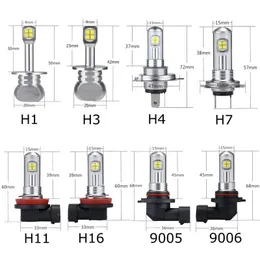 2st CAR LED-strålkastare Lampa H1 H3 H4 H7 H11 / H8 9005 9006 1500LM Auto Dim Driving Light Bulb Lamp 6000K