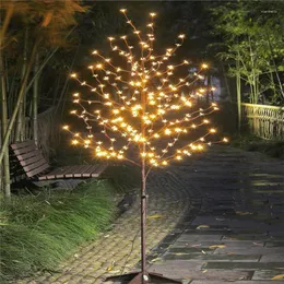Kerstversiering 1.5M LED Kersenbloesem Licht Boomstam Landschap Warm Wit Bruiloft Luminaria Lamp Buitenverlichting Jaar Waterdicht