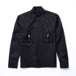 2022 catwalk new multi-pocket tooling style shirt jacket coat long-sleeved trench coat