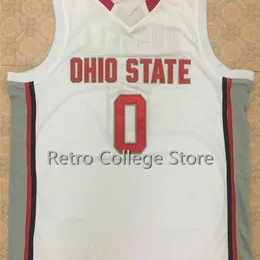 SJZL98 # 4 Aaron Craft Ohio State Buckeyes # 0 D'Angelo Russell Retro Roomback College Баскетбол Джерси Сшитое имя и номер Любой размер XXS-6XL