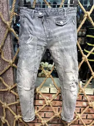 Mens Designer Jeans Moda Tarzı Biker Mavi Yıkalı Mektup Baskı Sıska Erkekler Artı Boyut 29-38 Drak22