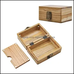 Hand Rolling Cigarette Boxes Wood Stash Storage Cases Handmade Wooden Smoking Tobacco Tool Accessories Easy To Carry 28Xb H1 Drop Delivery 2