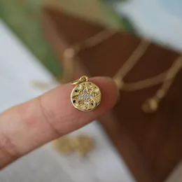 Åttauddigt stjärnhänge DIY Charms Zirkon diamantörhängen halsband tillbehör 1 cm Smycken Fynd Komponenter
