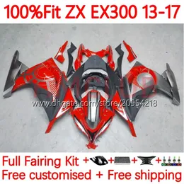 Injection Fairings For KAWASAKI NINJA ZX300 ZX3R EX ZX 3R 300R ZX-300R 13-17 35No.10 EX300R ZX-3R ZX300R 13 14 15 16 17 EX-300 2013 2014 2015 2016 2017 OEM Body graffiti red