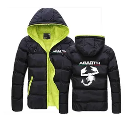 Men's Hoodies & Sweatshirts Men's Abarth Scorpion Color Block Zipper Hooded Jacket Cotton Padded Coat Slim Fit Fashion Thick Warm Outwea