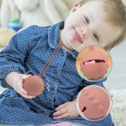 Caixa porta-chupeta de silicone para bebês porta-chupeta portátil infantil caixa de armazenamento de silicone com corrente de chupeta