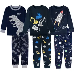 Barnpojkar Pyjamas Set Children Halloween Carnival Christmas Elf Xmas Sleepwear Toddler Dinosaur Homewear Child Girls PJS 2-10 Y 220706