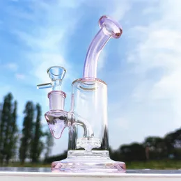 7,5 tum Pink Pinkie Cute Multi Colors Glass Bong Recycler Glass Water Bong Pipes Joint Tobacco Hookah 14mm Bowl Us Warehouse