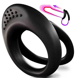 Nxy Cockring Maschile Eiaculazione ritardata Anello per il pene Silicone Scroto Barella Anelli per pene Ingranditore del cazzo Giocattoli del sesso per gli uomini 220505