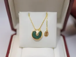Amulette Green Necklace Halsband Diamond Smycken för Women Party Accessorry