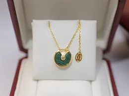 Colares com pingente Igvj Amuleta colar verde joias com diamantes para mulheres acessórios de festa