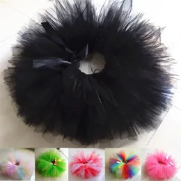 Tutu Spódnica Dziewczyny Baby Birthday Party Fluffy Rainbow Black Multi Colors Handmake Balet Taniec Boże Narodzenie Kostium 220326