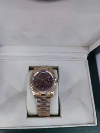 Con scatola originale di alta qualità Top DateJust 41mm Orologio quadrante con diamanti lunetta A2813 Orologi automatici da uomo Acciaio bicolore marrone Jubilee Bracciale da polso