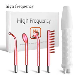 Face Care Devices High Frequency Facial Machine Electrotherapy Wand Glass Tube Neon Anti Aging Wrinkle Removal Acne Skin Beauty Spa Hair Massager 0727
