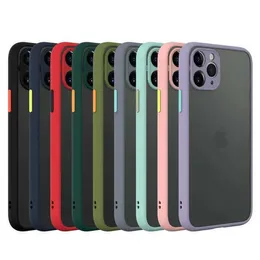 Lensskydd Forsted Matte Hybrid TPU PC -stötbeständiga telefonfodral för iPhone 13 12 11 Pro Max XR XS X 8 7 6 Plus