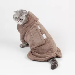 Pet Bathrobe Dog Apparel Flanell sjal badbsorberande handduk pyjamas för hundar 1222416