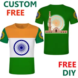 인도 여름 DIY 무료 커스텀 TSHIRT 남성 스포츠 T 셔츠 인디언 엠블럼 티 셔츠 커스터마이즈 국가 이름 번호 T 셔츠 220616