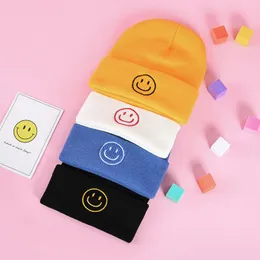 비니/해골 모자 귀여운 만화 미소 크로 셰 뜨개질 니트 모자 모자 비니 가을 솔리드 따뜻한 Skullies Beanies 여성 니트 숙녀 소녀 겨울