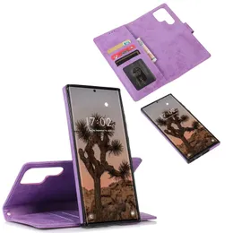 Zdejmowane odłączane skórzane portfele dla Samsung S23 S22 Plus S21 Fe Uwaga 20 Ultra A13 A53 A33 A73 Retro Card Pocket Magnetyczne metalowe klamra Pokrywa telefoniczna torebka telefoniczna