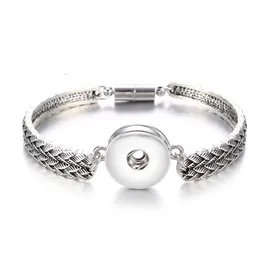 Stylish Antique Silver 18mm Snap Button Jewelry Bracelet For Women