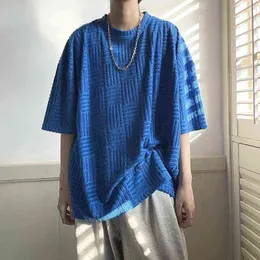 Toalha Privathinker Brand Men T-shirts Summer Summer Garseld Luxury Top Tees de manga curta Blue machado azul casual Camiseta Y220630
