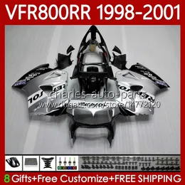 Kaross till HONDA VFR800RR Interceptor VFR 800RR 800 CC RR Repsol Silvery 98-01 Body 128No.7 800CC VFR-800 VFR800 RR 98 99 00 01 VFR800R 1998 1999 2010 Mässsats 2010