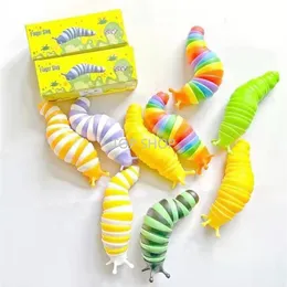 NY!!! Fidget slug caterpillar dekompression leksak flexibel artikulerande STIM ledd stretch fidgets sensory leksaker för autistiska barn grossist