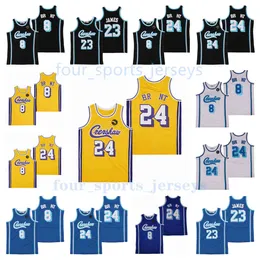 NCAA Movie Basketball Jerseys Cren shaw 23 James 24 Bryant Men Size S--XXL