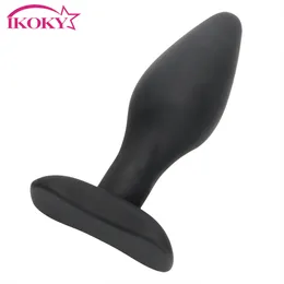 Ikoky Black Prostate Massager Butt Plug Toys Erotic Toys الشرج السيليكون منتجات البالغين مثير للرجال النساء مثلي الجنس