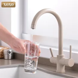 Xoxo filtre mutfak musluk içme suyu krom güverte monte edilmiş mikser musluk 360 rotasyon saf su filtresi mutfak lavaboları musluklar 81038 t200423