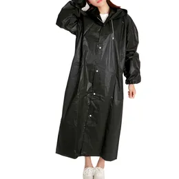 Eva Unisex Raincoat 두꺼운 방수 레인 코트 여성 남성 검은 캠핑 방수 레인웨어 슈트