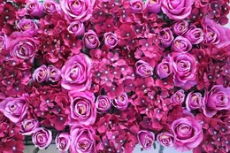 Dekorativa blommor kransar spr-plum/rosa-10pcs/parti artificialsilk rosblommor vägg bröllop bakgrund gräsmatta/pelare väg ledare marknadsdekora