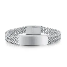 Jóias de hip-hop Double Figaro Chain Link Id Bracelet ajustável em aço inoxidável Brange