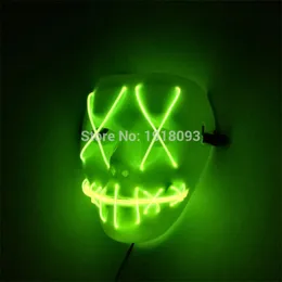 뜨거운 판매 홀리데이 조명 엘 와이어 할로윈 마스크 영화 만화 마스크 플래싱 페스티벌 (Led Neon Glowing Carnival Mask T200907