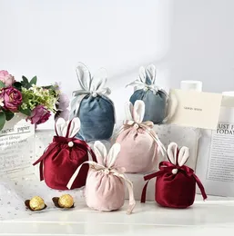 Osterhase Plüsch Süßigkeiten Tasche Handtaschen Kinder Geschenk Eimer Party Dekoration Samt Hase Osterkorb