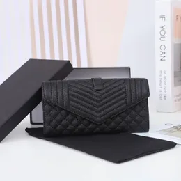 Lyxhöljesmix Matelasse Clutch Bags New Designer äkta läderhandväskor mode plånböcker kvinnor handväska v-format mönster och diamantmönster