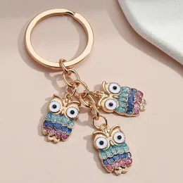 Söt nyckelring Owl Star Key Ring Night Owl Key Chains Animal Gifts For Women Men Handbag Accessorie Car Keys Handgjorda smycken