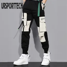 Cargas homens calças calças hip hop joggers adolescente meninos bolsos casuais dança techwear harem streetwear sweetpants 220325