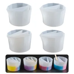 Jewelry Tools Rusable Silicone Split Cup for Acrylic Paint Resin Pouring DIY Making Multi Channel Set Fluid Art Drawing Accessories