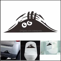 Bakgrundsbilder Heminredning Garden PVC 3D Cartoon Waterproof Car Wall Stickers Roliga toalett WC för vardagsrum Badrum Dekorationer Viny