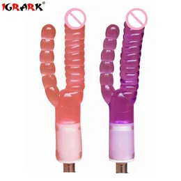 IGRARK Double Dildo Attachment For sexy Machine G Spot Stimulator Accessory Love Heads Adult Products Anal Toys