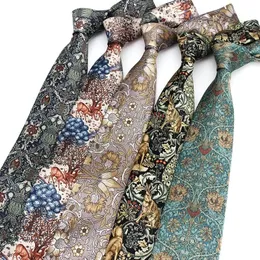 Jedwabny retro vintage poliesterowy wydruk 8 cm luksusowy kwiatowy krawat dla mężczyzny Cravat Banquet garquet prezent smokingowy dla mężczyzn codzienne noszenie