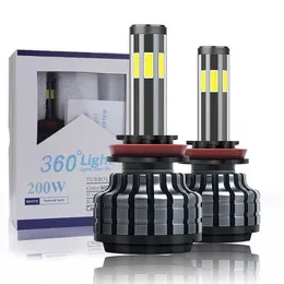 2PCS H4 H7 LED كانبوس لا خطأ 12V H7 LED المصباح المصباح H1 H13 H8 H9 H11 9005 HB3 9006 HB4 6000K 3000K 8000K